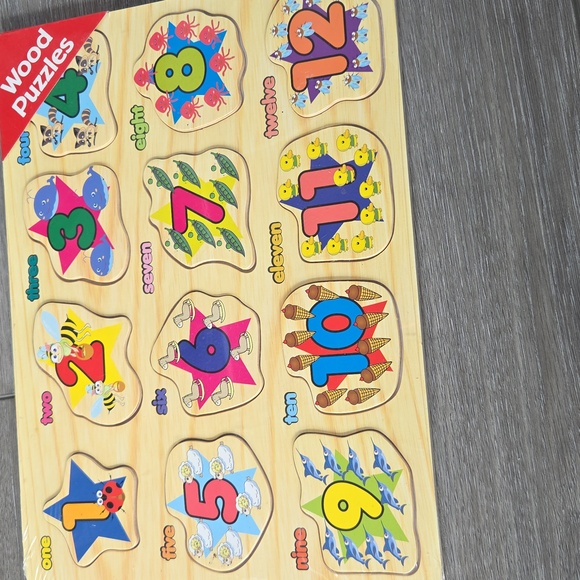 Other - Colorful Wooden Number Puzzle for Kids
